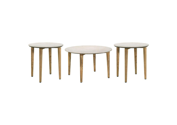 703718-S3 Aldis 3-piece Coffee and End Table Set White