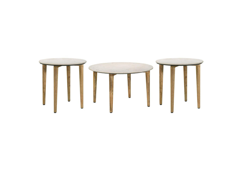 703718-S3 Aldis 3-piece Coffee and End Table Set White