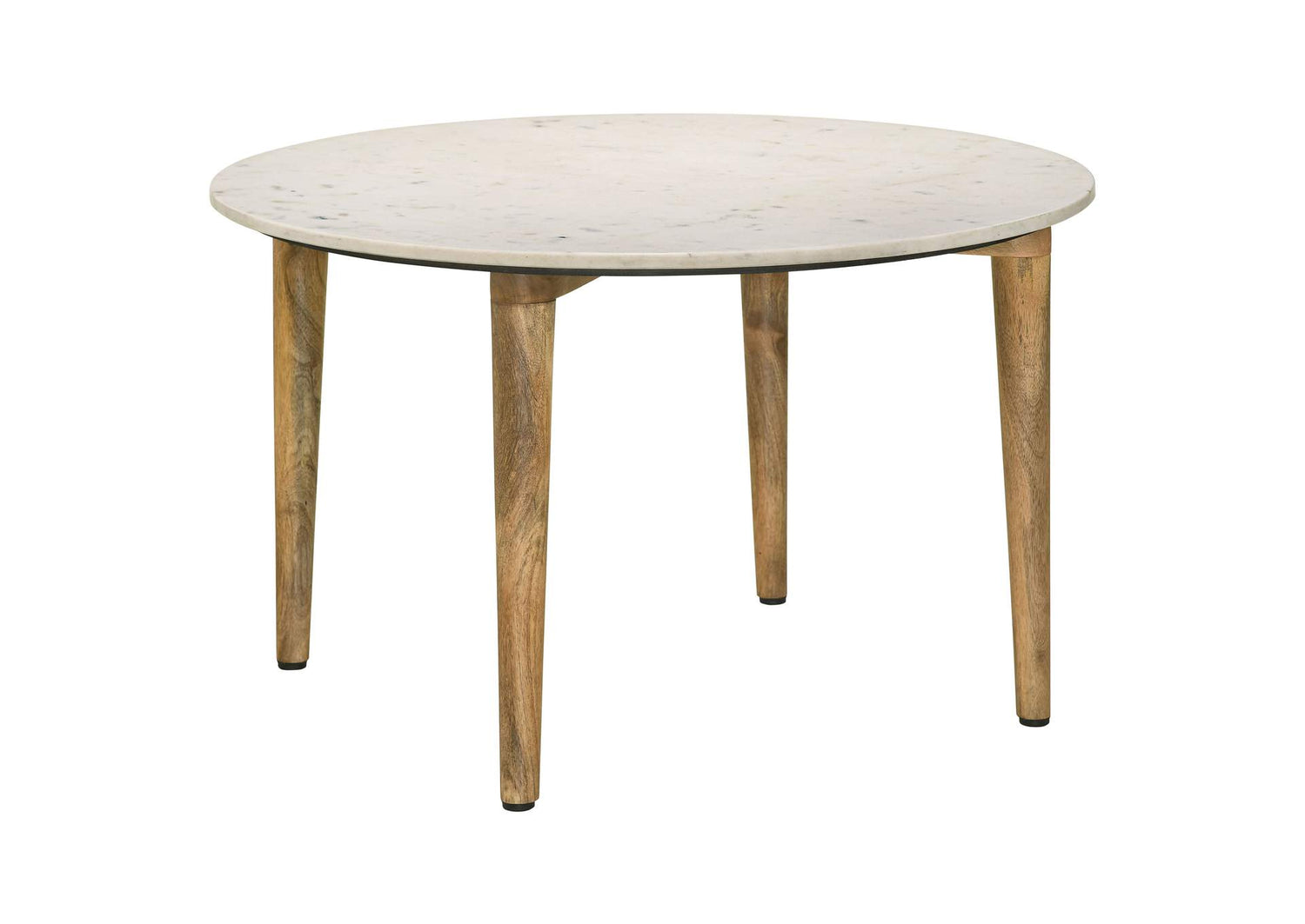 Aldis Round Marble Top Coffee Table White and Natural