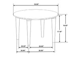 703718 Aldis Round Marble Top Coffee Table White and Natural