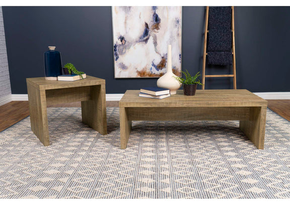 704128-S2 Lynette 2-piece Rectangular Coffee and End Table Set Mango