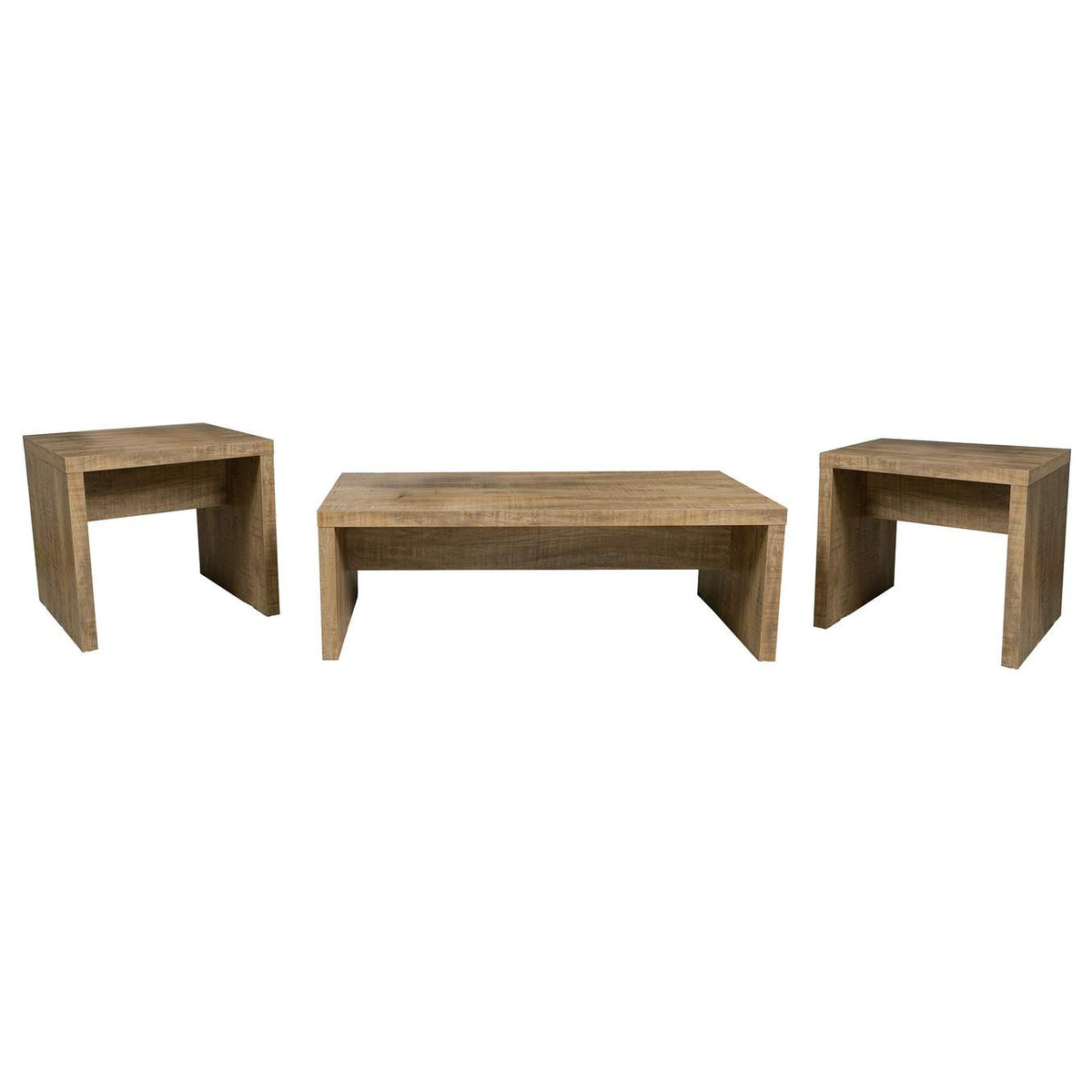 704128-S3 Lynette 3-piece Rectangular Coffee and End Table Set Mango
