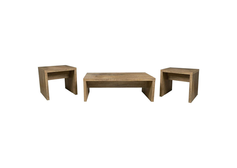 704128-S3 Lynette 3-piece Rectangular Coffee and End Table Set Mango