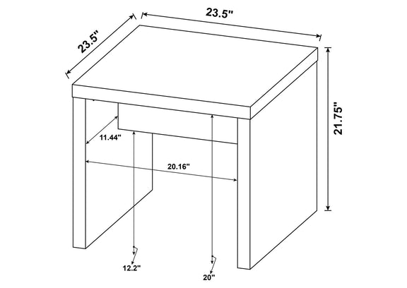 704128-S3 Lynette 3-piece Rectangular Coffee and End Table Set Mango