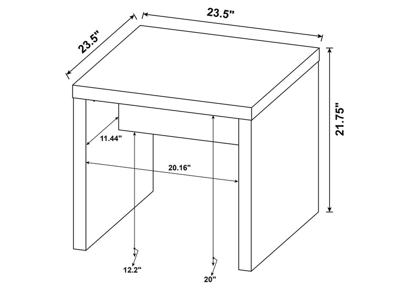 704128-S3 Lynette 3-piece Rectangular Coffee and End Table Set Mango