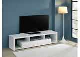 704251 Jude 2-drawer Engineered Wood 71-inch TV Stand High Gloss White