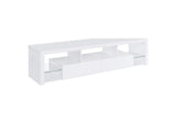 704251 Jude 2-drawer Engineered Wood 71-inch TV Stand High Gloss White