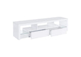 704251 Jude 2-drawer Engineered Wood 71-inch TV Stand High Gloss White