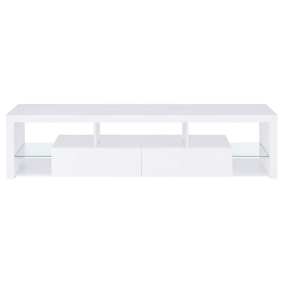 704251 Jude 2-drawer Engineered Wood 71-inch TV Stand High Gloss White