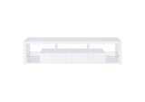 704251 Jude 2-drawer Engineered Wood 71-inch TV Stand High Gloss White