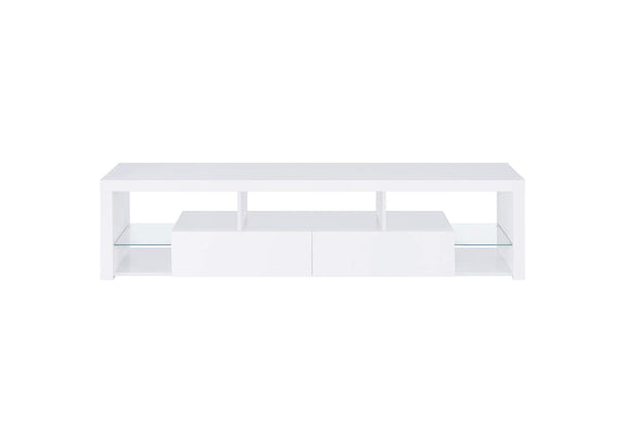 704251 Jude 2-drawer Engineered Wood 71-inch TV Stand High Gloss White