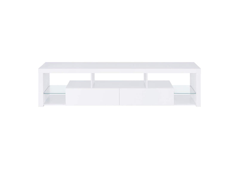 704251 Jude 2-drawer Engineered Wood 71-inch TV Stand High Gloss White