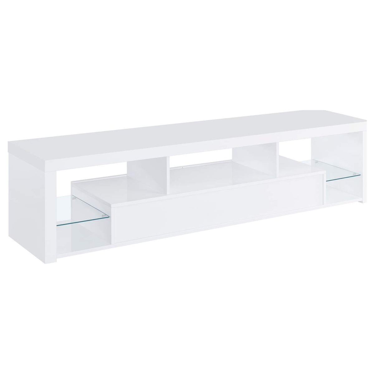 704251 Jude 2-drawer Engineered Wood 71-inch TV Stand High Gloss White