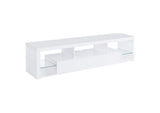 704251 Jude 2-drawer Engineered Wood 71-inch TV Stand High Gloss White