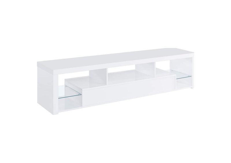 704251 Jude 2-drawer Engineered Wood 71-inch TV Stand High Gloss White