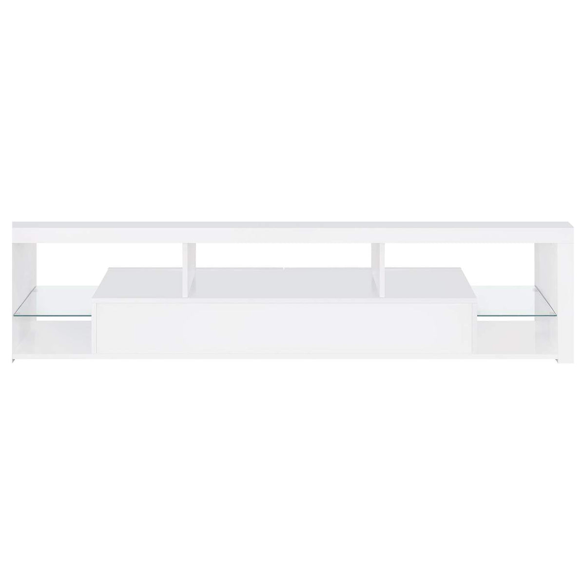 704251 Jude 2-drawer Engineered Wood 71-inch TV Stand High Gloss White
