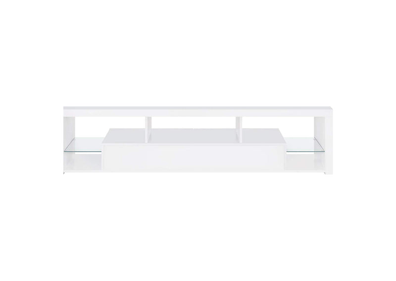 704251 Jude 2-drawer Engineered Wood 71-inch TV Stand High Gloss White