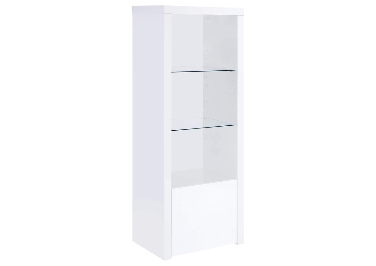 704254 Jude 3-shelf Engineered Wood Media Tower High Gloss White