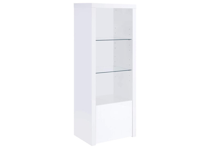 704254 Jude 3-shelf Engineered Wood Media Tower High Gloss White