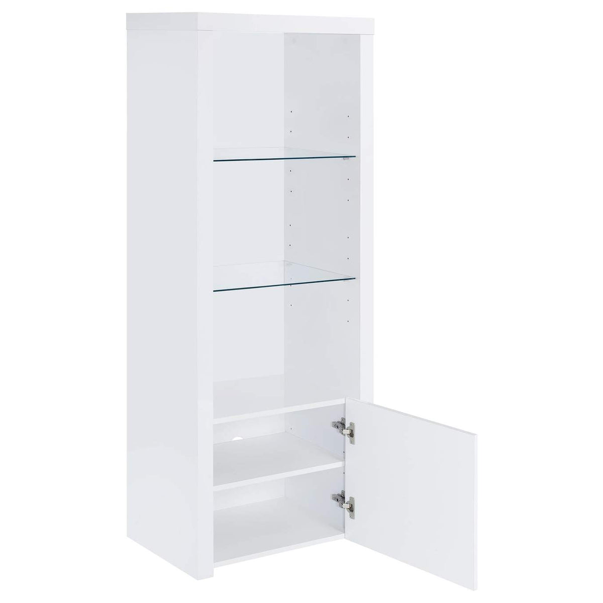 704254 Jude 3-shelf Engineered Wood Media Tower High Gloss White