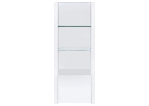 704254 Jude 3-shelf Engineered Wood Media Tower High Gloss White