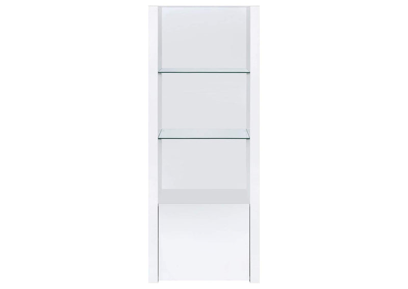704254 Jude 3-shelf Engineered Wood Media Tower High Gloss White
