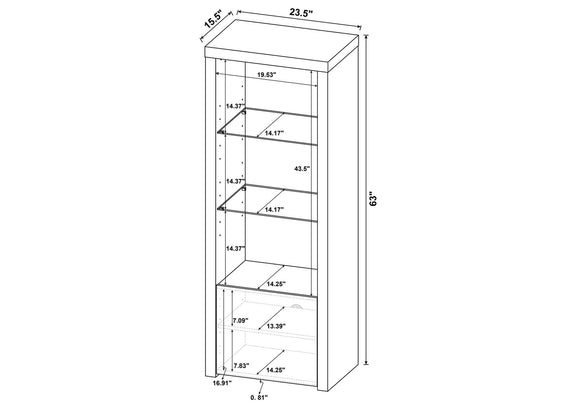 704254 Jude 3-shelf Engineered Wood Media Tower High Gloss White