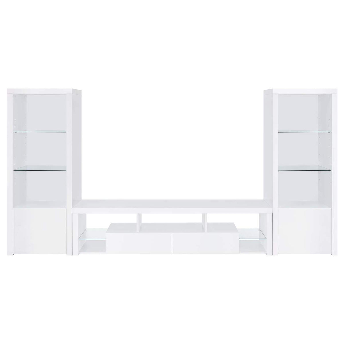 704254 Jude 3-shelf Engineered Wood Media Tower High Gloss White