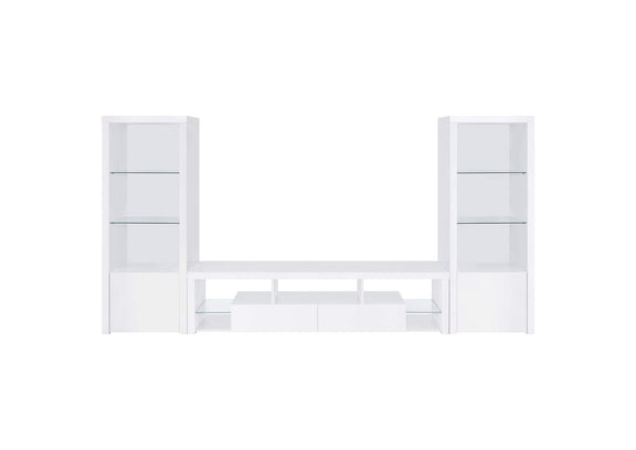 704254 Jude 3-shelf Engineered Wood Media Tower High Gloss White