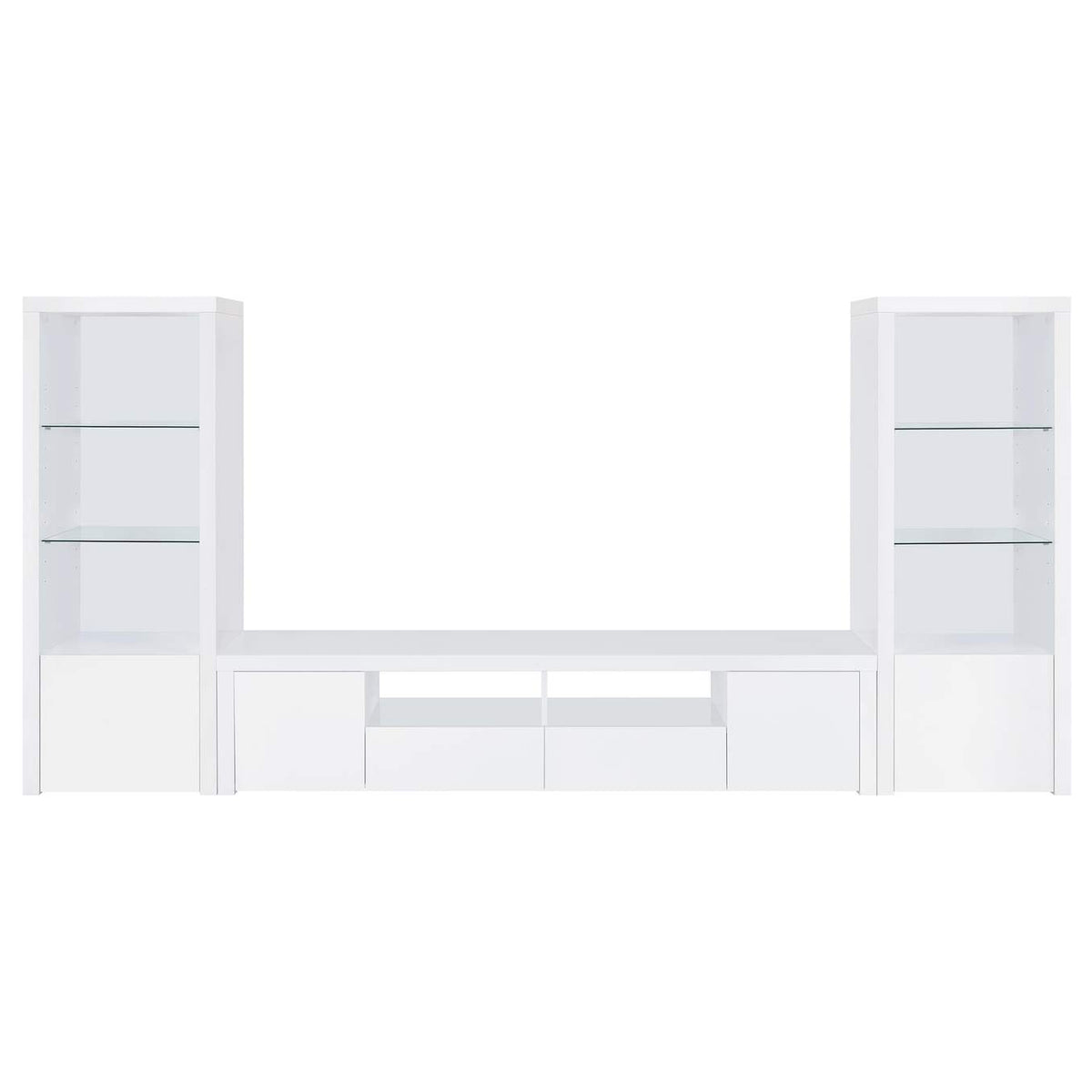 704254 Jude 3-shelf Engineered Wood Media Tower High Gloss White