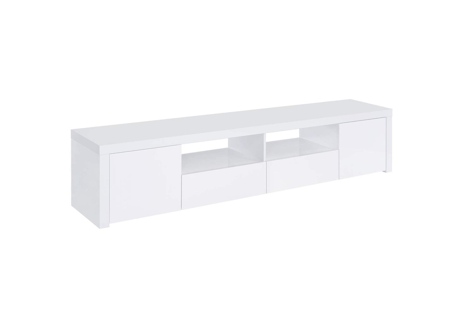 Jude 2-door Engineered Wood 79-inch TV Stand High Gloss White