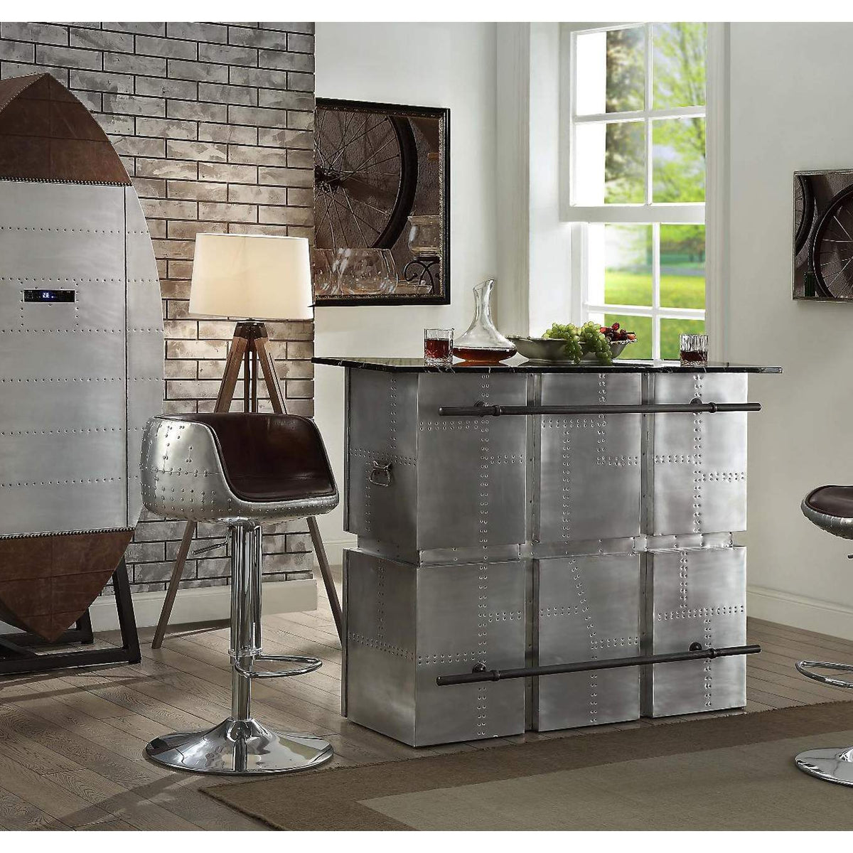 70450 Brancaster Bar Table with Marble Top