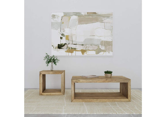 704838-S2 Benton 2-piece Solid Mango Coffee and End Table Set Natural