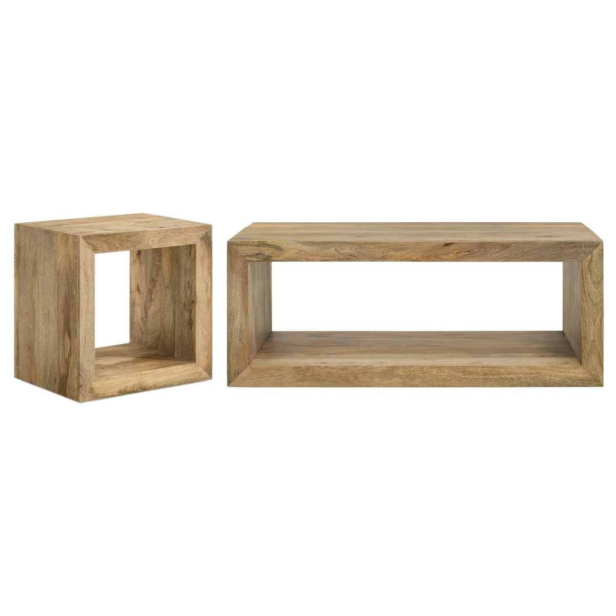 704838-S2 Benton 2-piece Solid Mango Coffee and End Table Set Natural