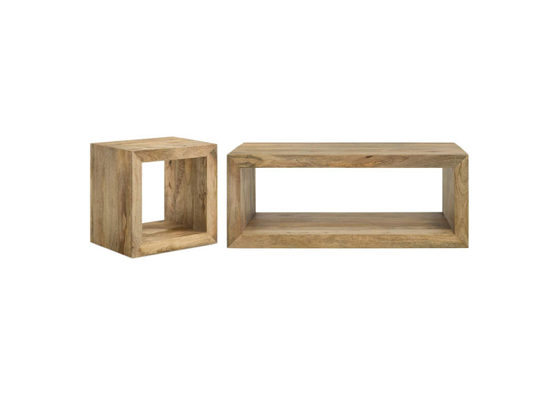 704838-S2 Benton 2-piece Solid Mango Coffee and End Table Set Natural
