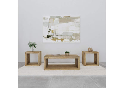 704838-S3 Benton 3-piece Solid Mango Coffee and End Table Set Natural