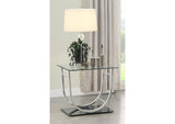 704987 Danville Square U-Shaped Glass Top Side End Table Chrome