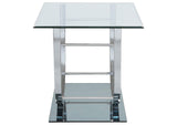 704987 Danville Square U-Shaped Glass Top Side End Table Chrome