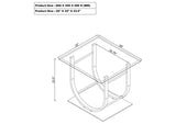 704987 Danville Square U-Shaped Glass Top Side End Table Chrome