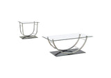704988-S2 Danville 2-piece Glass Top Coffee and End Table Set Chrome