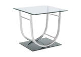 704988-S2 Danville 2-piece Glass Top Coffee and End Table Set Chrome
