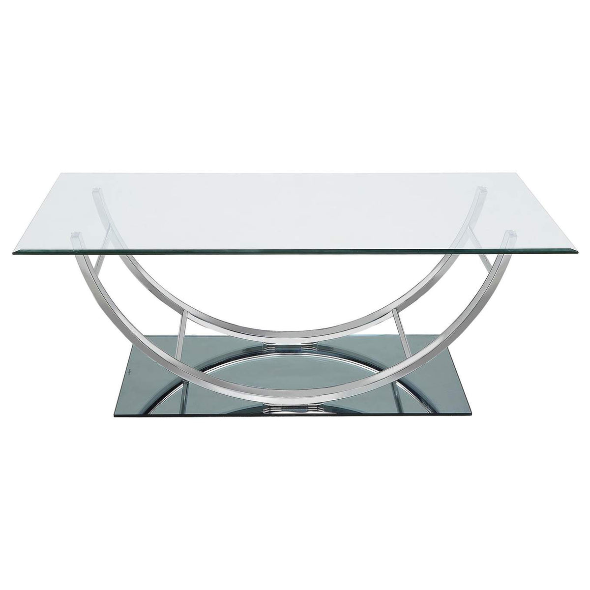 704988-S2 Danville 2-piece Glass Top Coffee and End Table Set Chrome