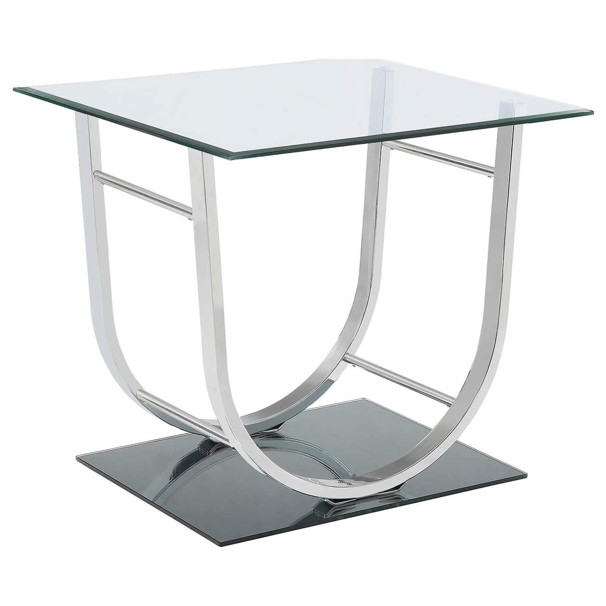 704988-S3 Danville 3-piece Glass Top Coffee and End Table Set Chrome