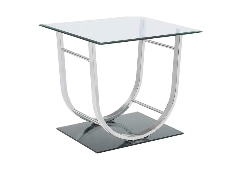 704988-S3 Danville 3-piece Glass Top Coffee and End Table Set Chrome