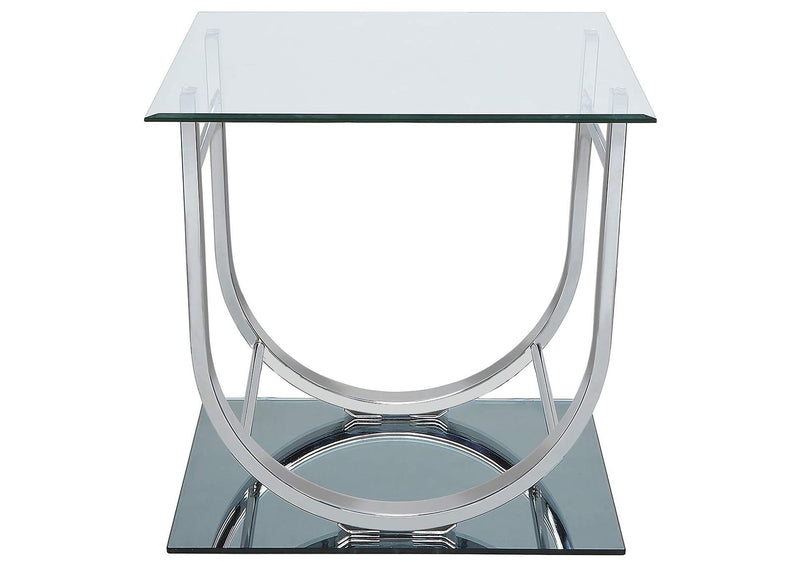 704988-S3 Danville 3-piece Glass Top Coffee and End Table Set Chrome