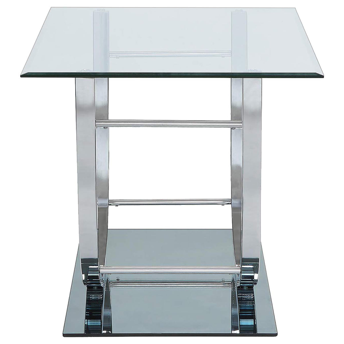 704988-S3 Danville 3-piece Glass Top Coffee and End Table Set Chrome