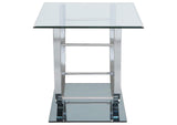 704988-S3 Danville 3-piece Glass Top Coffee and End Table Set Chrome