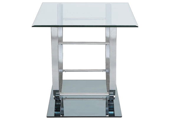 704988-S3 Danville 3-piece Glass Top Coffee and End Table Set Chrome
