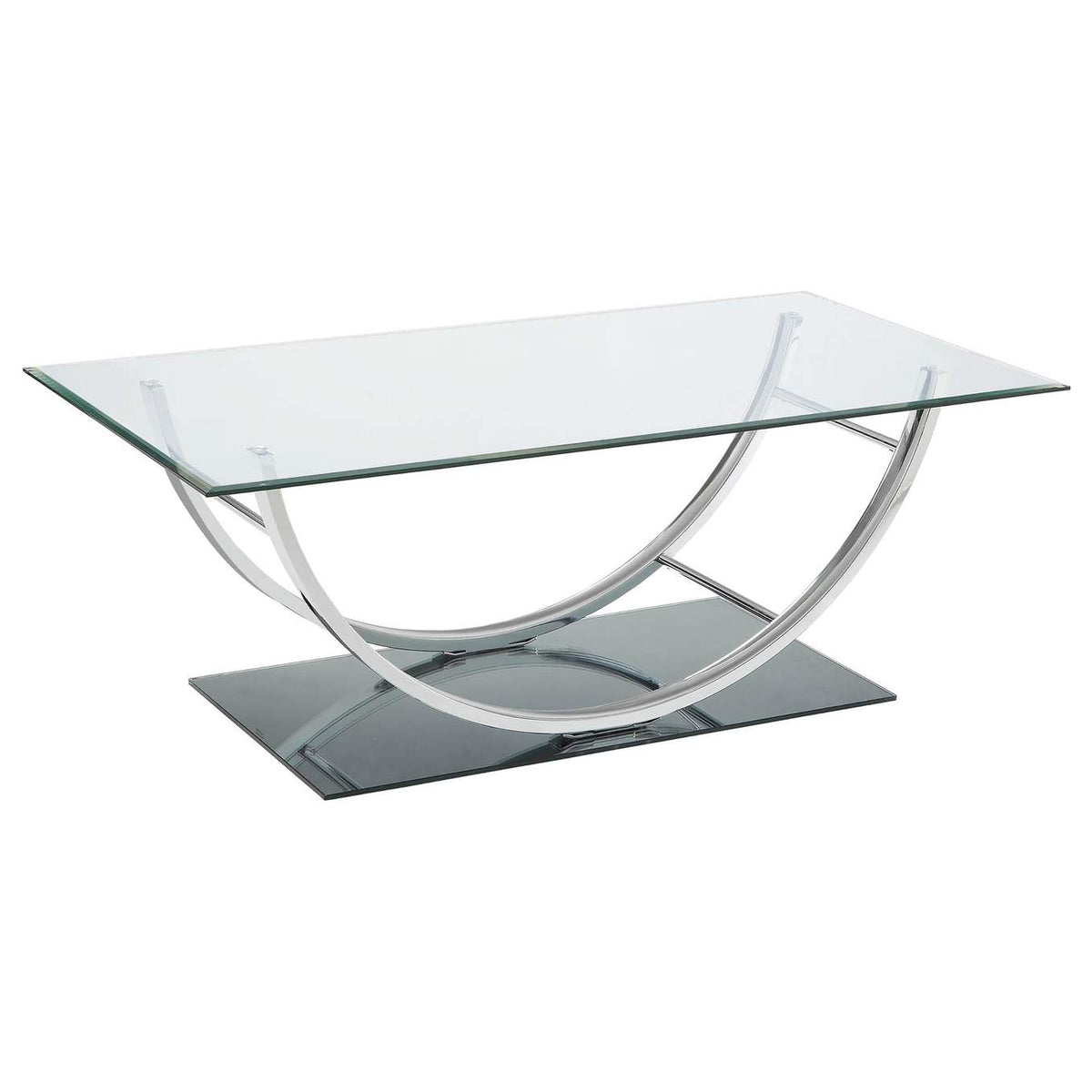 704988-S3 Danville 3-piece Glass Top Coffee and End Table Set Chrome