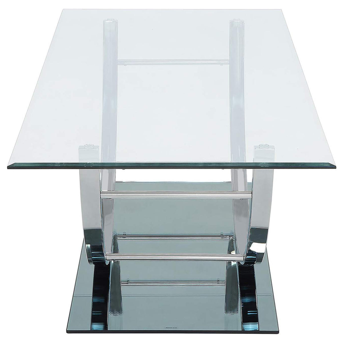 704988-S3 Danville 3-piece Glass Top Coffee and End Table Set Chrome